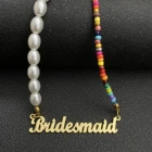 Ожерелье с бусинами под заказ, ожерелья с жемчугом, ожерелье под заказ, ожерелья из нержавеющей стали для малышей, женщин, девушек, подарок