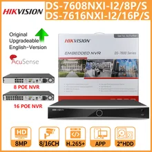 Hikvision AcuSense 4K NVR DS-7608NXI-I2/8P/S DS-7616NXI-I2/16P/S 8/16CH 2 SATA For POE IP Camera CCTV Video Recorder H.265+
