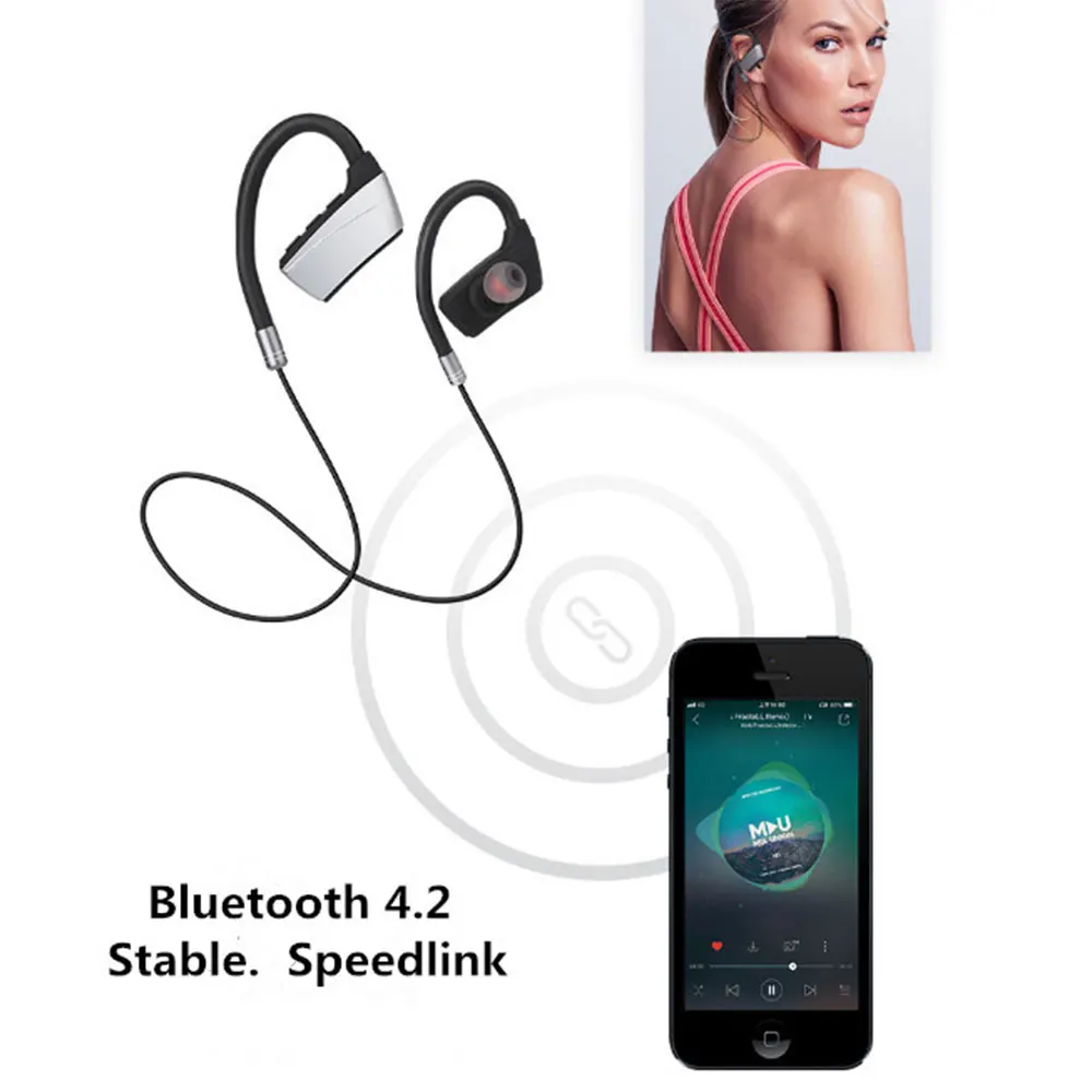 Tebe Bluetooth наушники с креплением на шею 4 2 гарнитура Микрофон Стерео задние