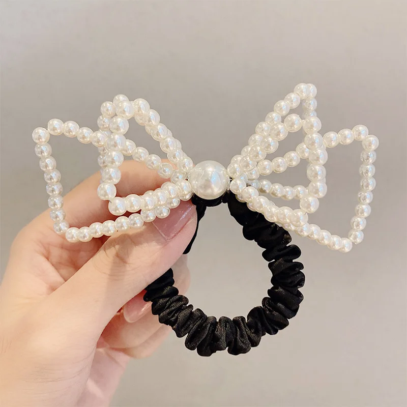 

Net red same bow hairpin hair ornament pearl hairpin spring clip sweet hair ornament hairring thickened Headband Headdress