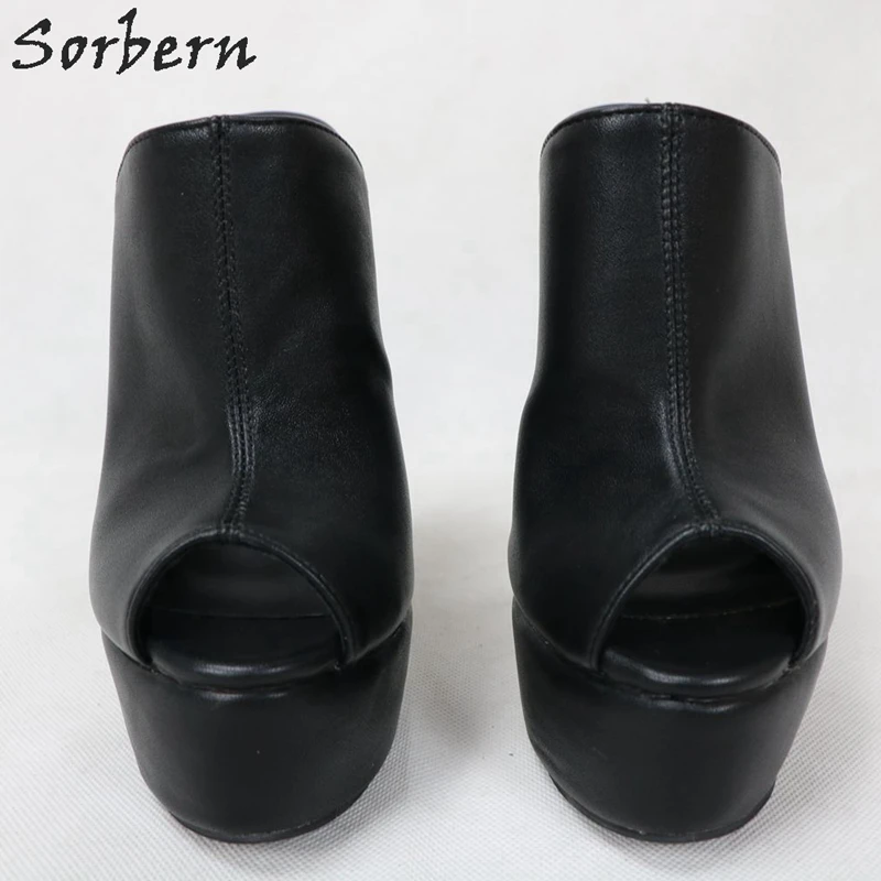 Туфли-лодочки женские с открытым носком на высоком каблуке и платформе | Обувь