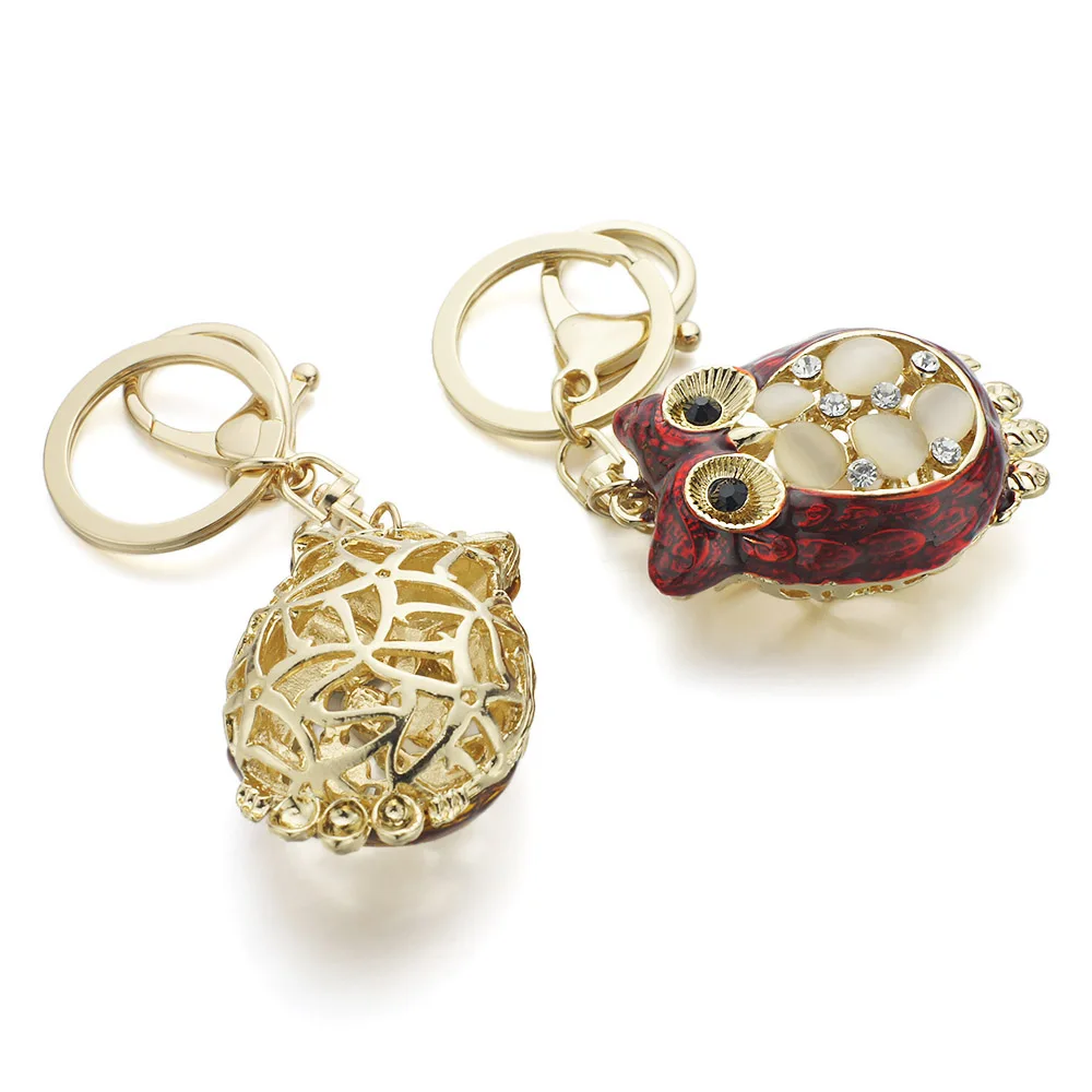 Брелок для ключей в форме Совы Dalaful милый брелок с металлическим кристаллом