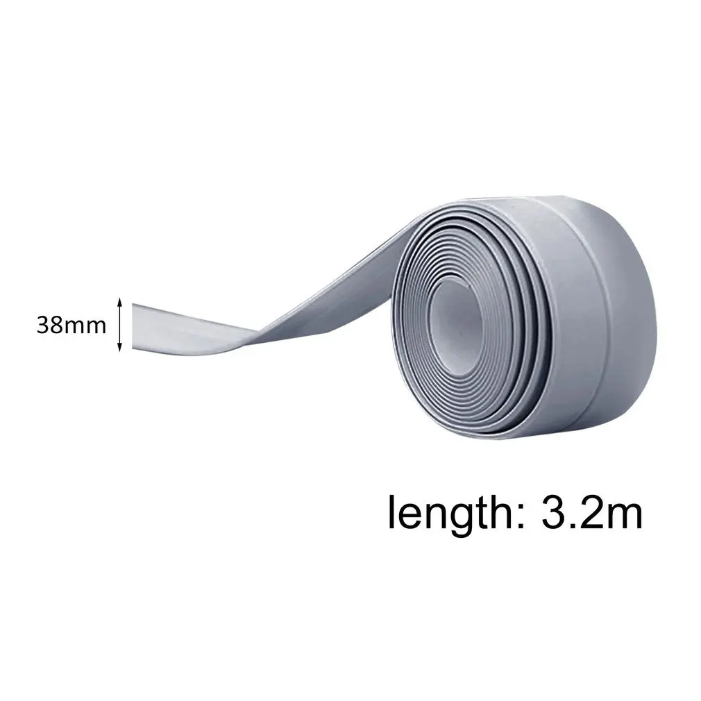 

1 ROLL PVC Material Kitchen Bathroom Wall Sealing Tape Waterproof Mold Proof Adhesive Tape 38mm*3.2m