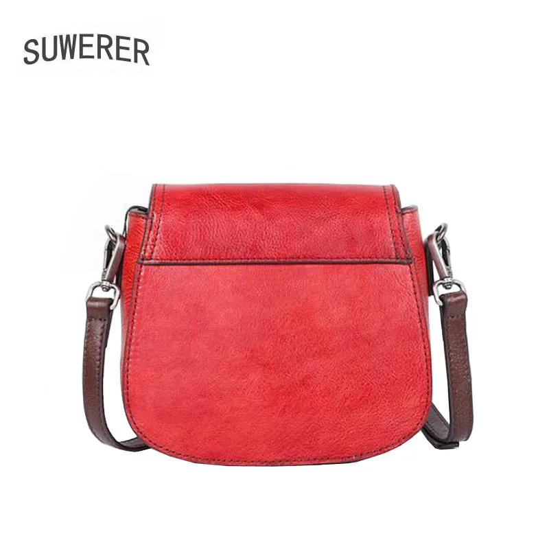 

New The new ins three-dimensional embossed head layer cowhide bag, shoulder diagonal lady bag, hand rub color peony fashion