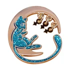 Блестящий Mew Moon Badge милый аксессуар для геймеров