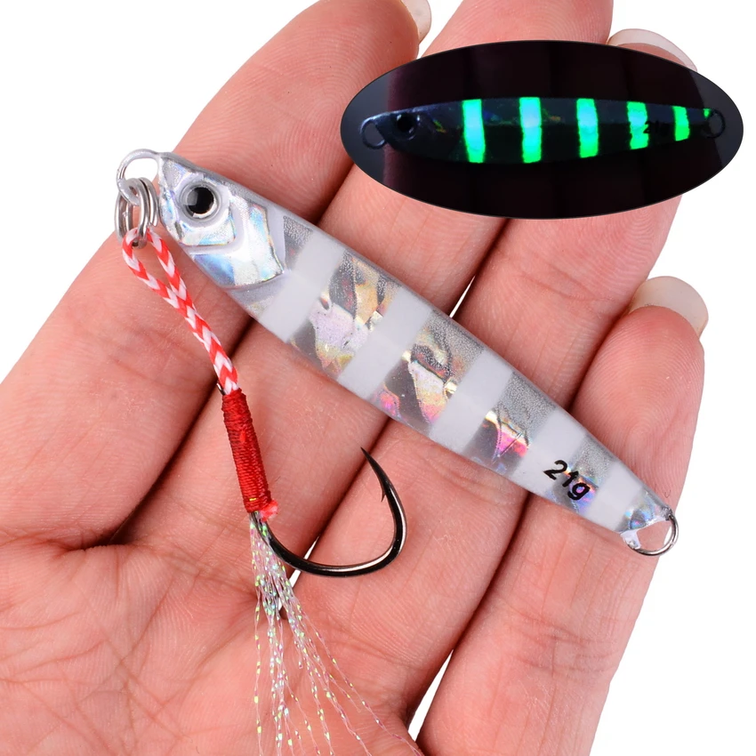 

10pcs Metal Jig 7g 10g 14g 17g 21g 28g 40g Sea Shore Casting Jigging lures Jigs Spoon Saltwater Fishing lure Set Artificial Bait