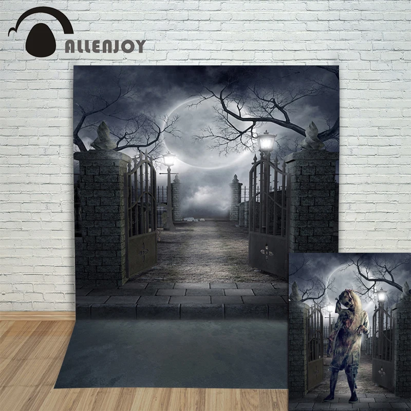 Allenjoy Виниловый фон для фотостудии тень Хэллоуин Луна кладбище фоны фотография