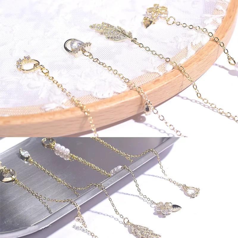 

New Hot Sale Shiny Chain Zircon Non-fading Metal Rhinestones DIY Nail Art Jewelry Decoration Accessories Supplies