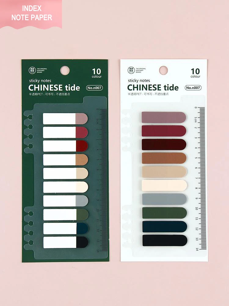 

Creative PET Ruler Loose-Page Stickers Simple Ins Small Fresh Notes Paper Translucent N-Time Stickers School Office Supplies