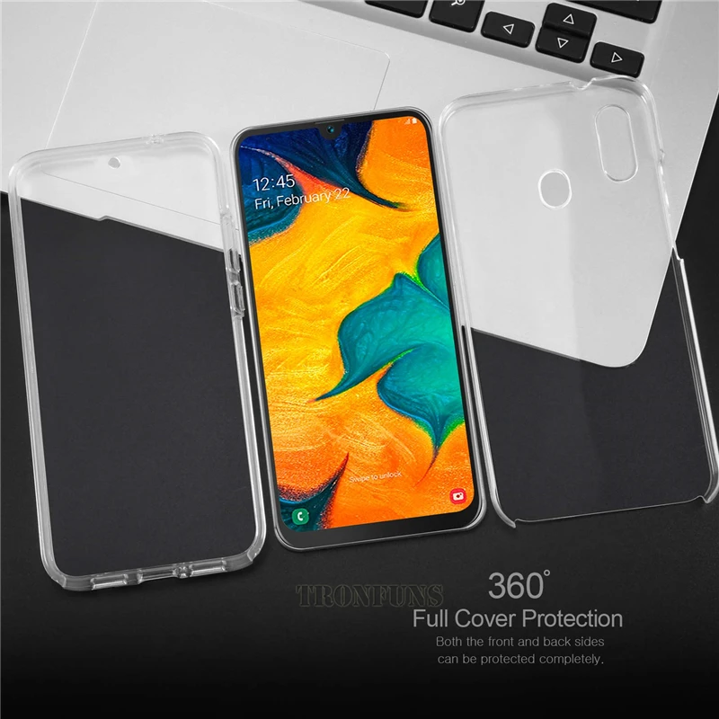 360 двойной силиконовый чехол для Samsung Galaxy A50 A30 A20 A10 A40 M10 M20 J4 J8 J6 A9 A8 A7 2018 S7 Edge S8 S9 S10 Lite
