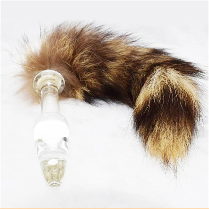 Glass Fox Tail Anal Plug In Adult Games Stainless steel Pleasure Bead Butt Stimulator Sex Products Flirt Toy For Women | Красота и