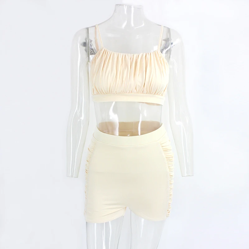 Fuedage однотонный повседневный комплект из двух предметов женский короткий топ с