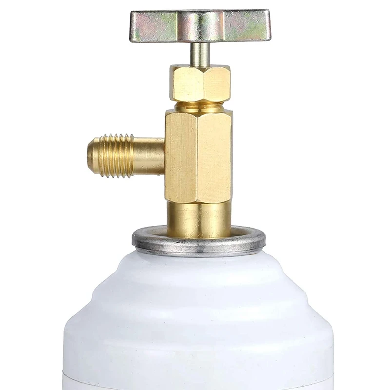 R134A Self-Sealing Can Tap Valve Refrigerant Dispenser Tool with Tank Adapter for 1/4 Inch and 1/2 AC Charging | Автомобили и