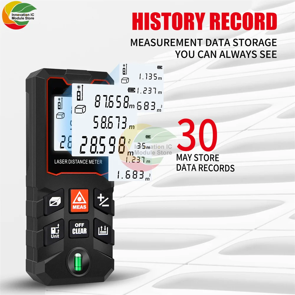 Цифровой лазерный дальномер с ЖК-экраном для измерения площади здания |
