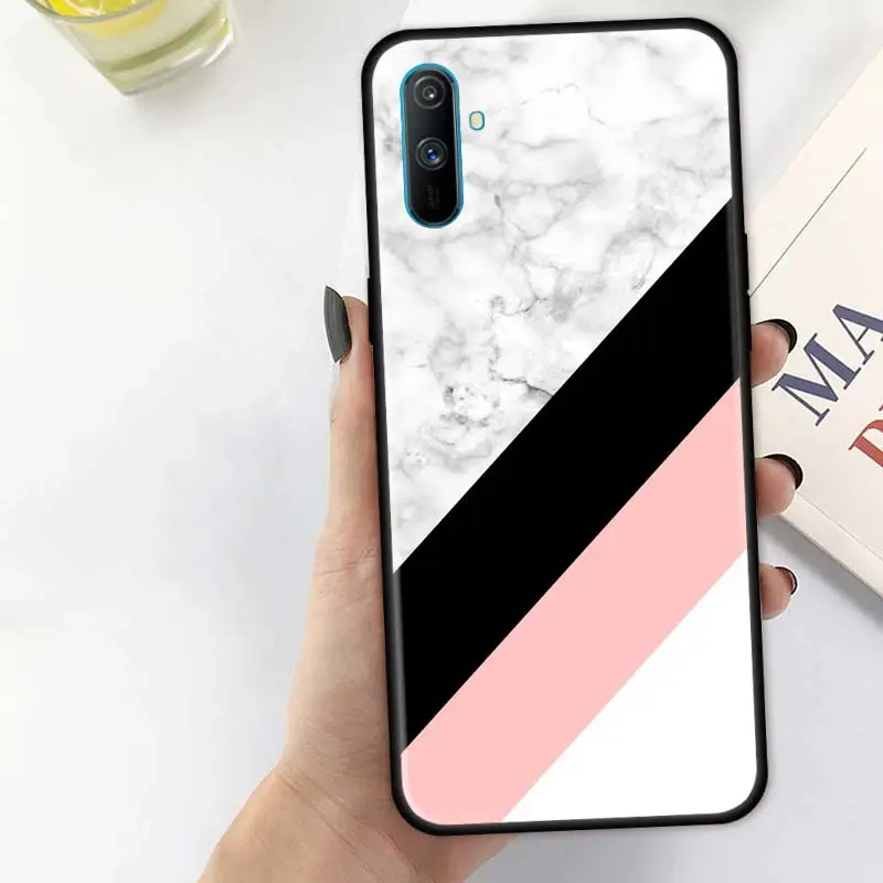 

Luxury Marble Case for Realme 6 6i 5 5i C3 XT X2 X50 Pro 5G Narzo 10A 10 Shell Black Silicone Phone Covers Coque