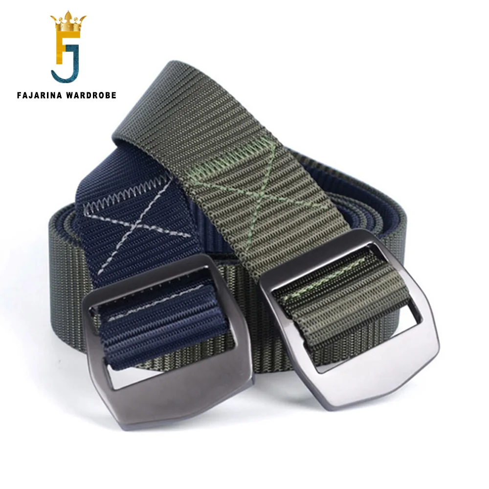 

FAJARINA Unisex Design Good Quality Alloy Buckle Designer Sun Pattern Styles Fashion Nylon Belts Female 115cm Length CBFJ0069