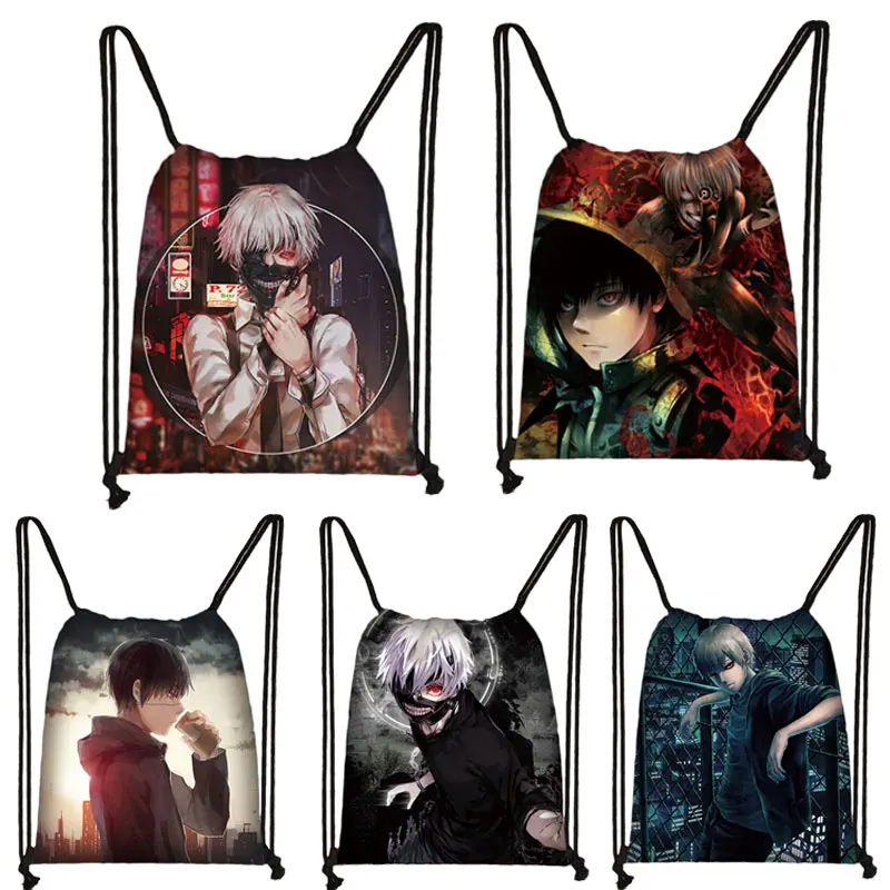 

Anime Backpack Kaneki Ken Tokyo-Ghoul Drawstring bag Student Schoolbag Cool Mini Teenager Travel Bag Boys Girls Bookbag