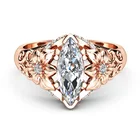Новое модное кольцо с белым цирконием, женская модель в виде цветка в простом стиле, розовое красное кольцо
