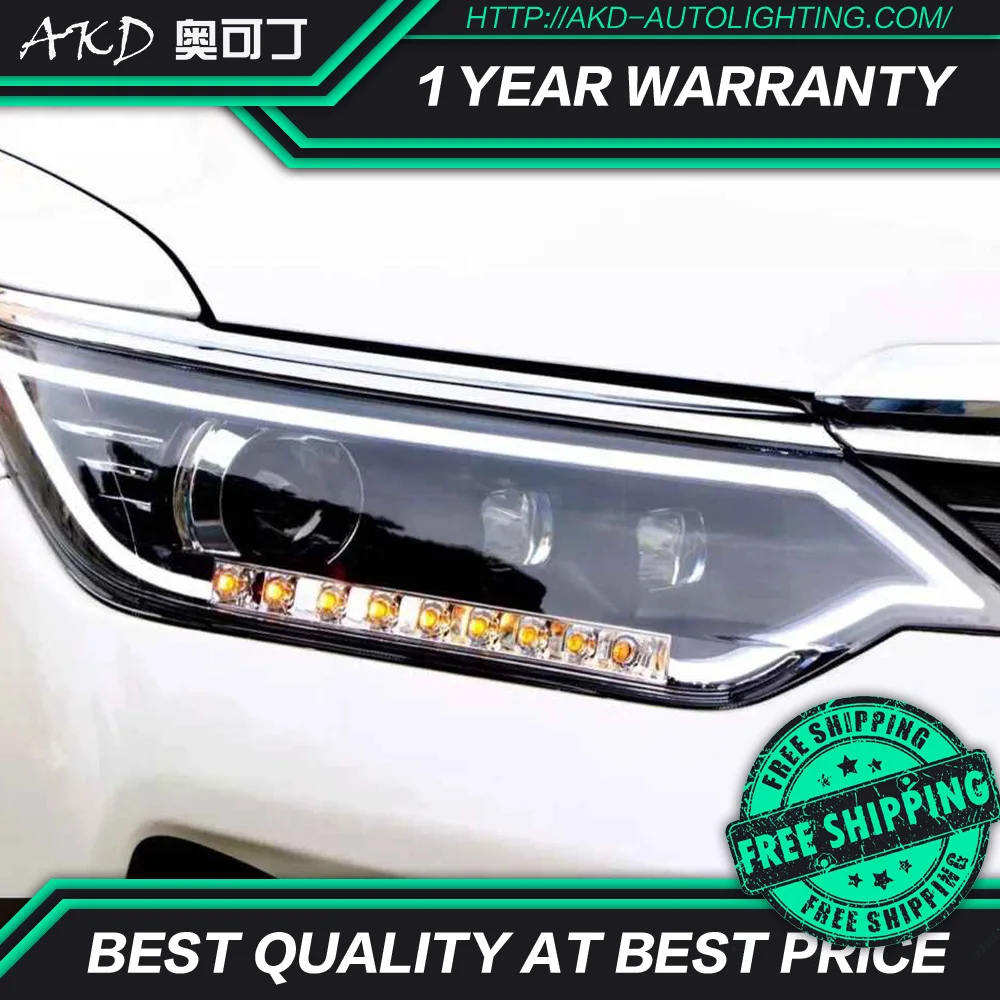 AKD тюнинг автомобильных фар для Toyota Camry 2015 2017 светодиодные фары DRL ходовые огни Bi
