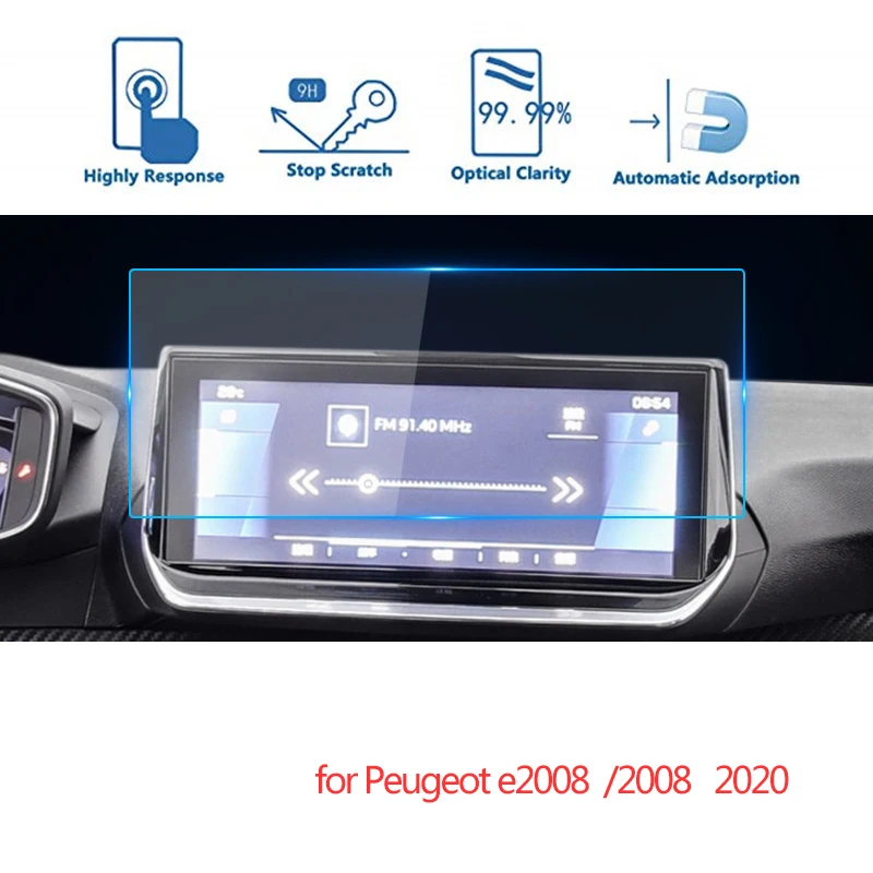 

1PCS 10inch Steel Screen Protective Film Car GPS Navigation Tempered Glass Screen Protector for Peugeot 2008 E2008 2020