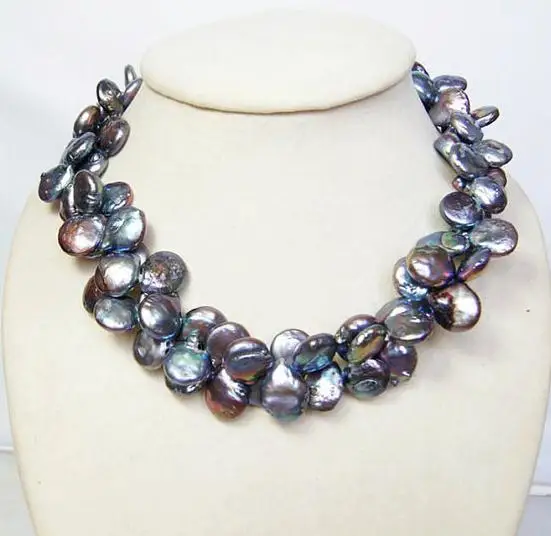 Уникальный жемчужный ювелирный магазин черный цвет 2 ряда в стиле барокко