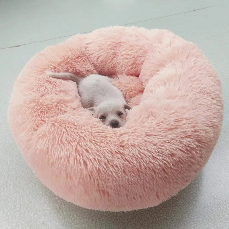 Теплая Флисовая кровать для собаки зимняя кошка Конура круглая щенок коврик