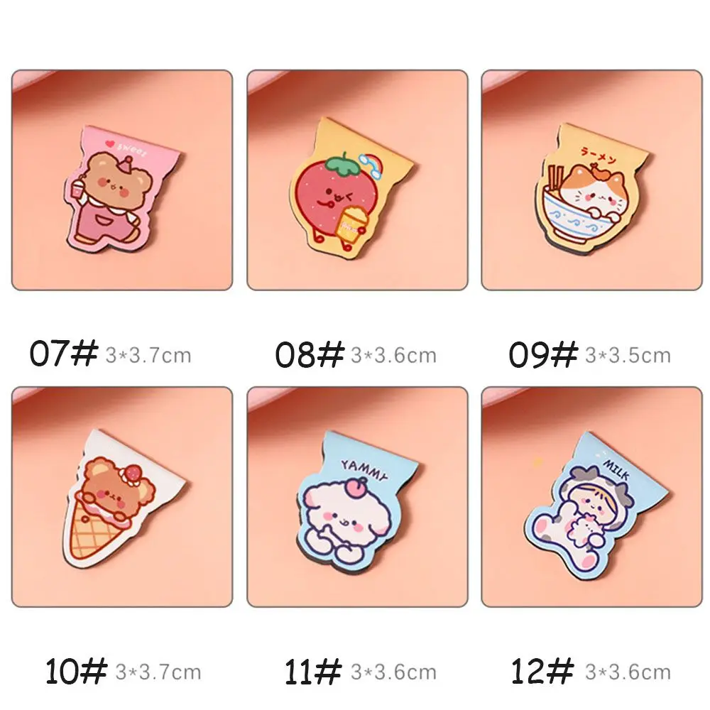 Cute Cartoon Bear Rabbit Magnetic Bookmarks Books Marker of Page INS Kawaii Stationery School Office Supply Paper Clips | Канцтовары для