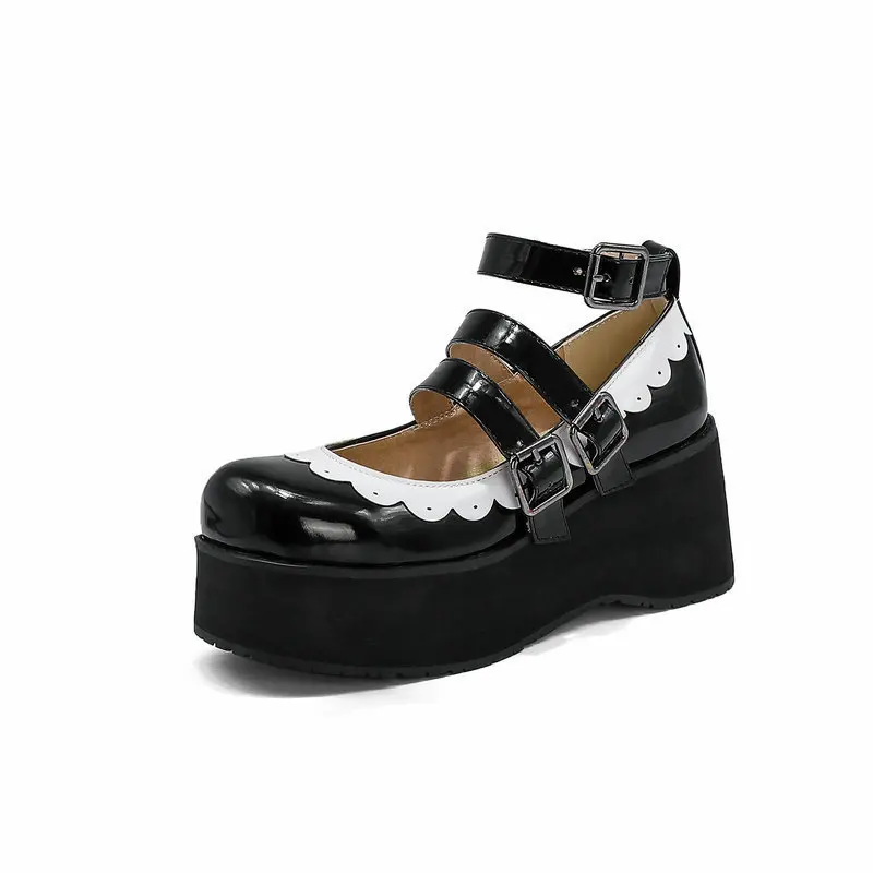 

Spring Mary Jane Shoes 2021 New Slope Heel Platform Small Leather Shoes Retro Large Size Single Shoes Women
