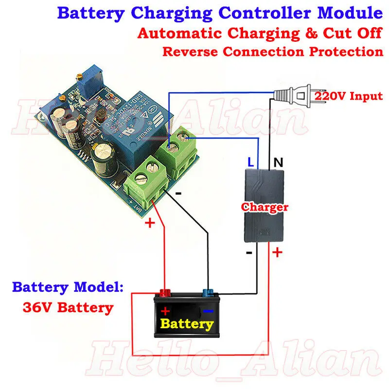 

10 А 12 В 24 в 36 в 48 в зарядное устройство для аккумулятора автоматический контроллер зарядки модульный переключатель защита от перезаряда и выключения