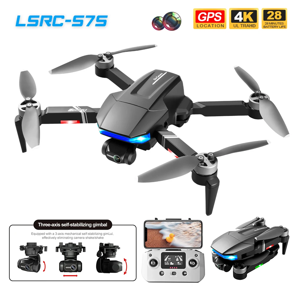 

Eachine и LSRC-S7S SENTINELS RC Дрон 4K Профессиональный 3-осевой карданный HD камера 5G WIFI GPS FPV Бесщеточный складной Квадрокоптер Дрон