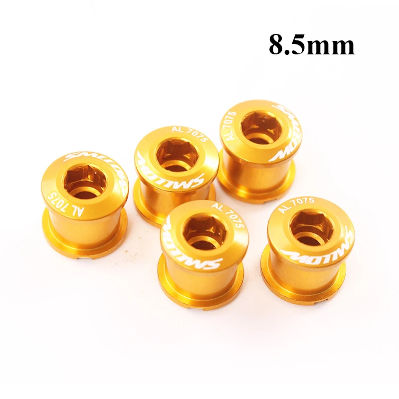 5PCS-Gold-8.5mm 5 шт. болты для велосипедных цепей одинарные/двойные/трехскоростные винты для велосипедных кривошипов и цепных колец MTB Аксессуары для велосипеда - Цвет: 5PCS-Gold-8.5mm