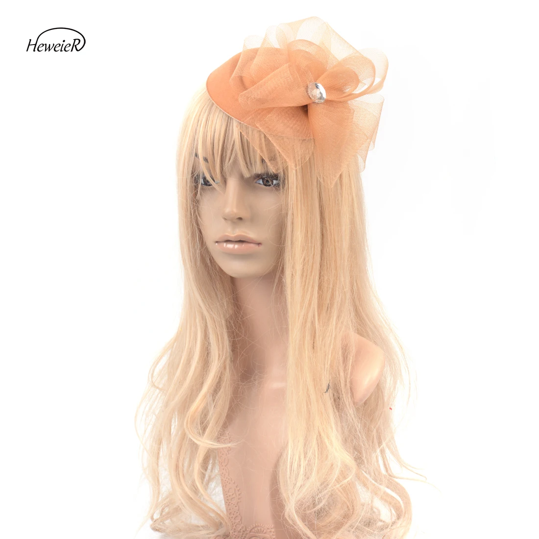 

Fashion Ladies Women Bridal Wedding Races Cocktail Party Fascinator Pillbox Hats Crystal Mesh Handmade Hair Clip Wine Red/ Khaki