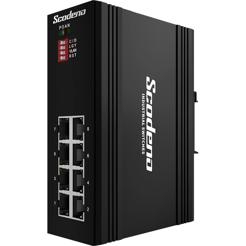 Сетевой коммутатор с 8 портами Gigabit Ethernet для наружного видеонаблюдения IoT транс