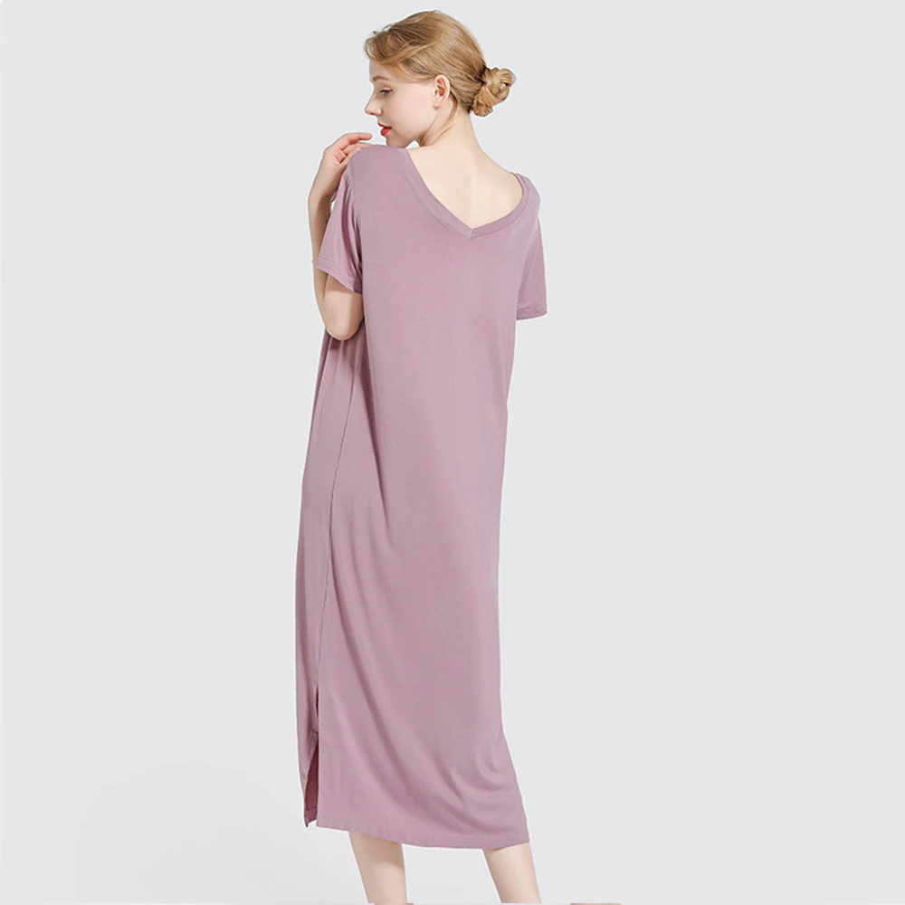 Комфортное ночное белье из модала размера плюс женское сексуальное длинное