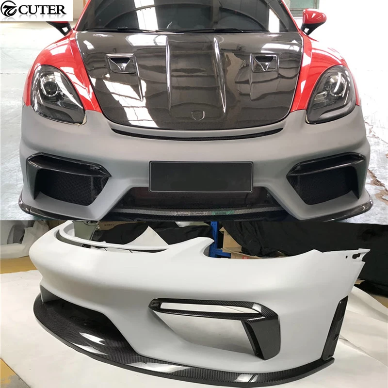 718 GT4 Стиль FRP из углеродного волокна передний бампер автомобиля Тюнинг пакет для