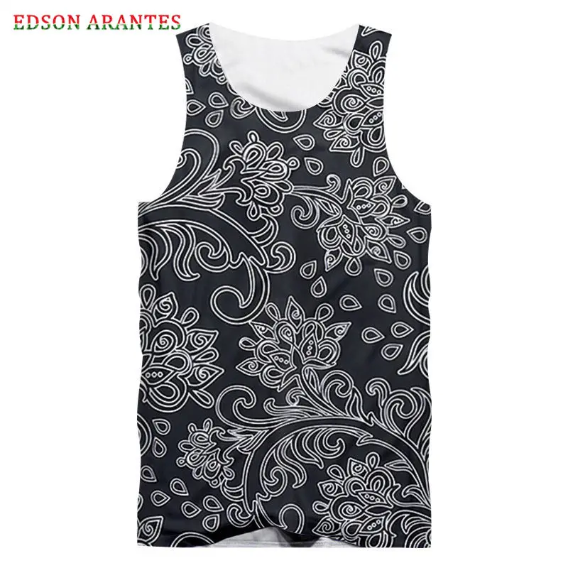 Жилет унисекс в китайском стиле с объемным цветочным принтом модные черно белые