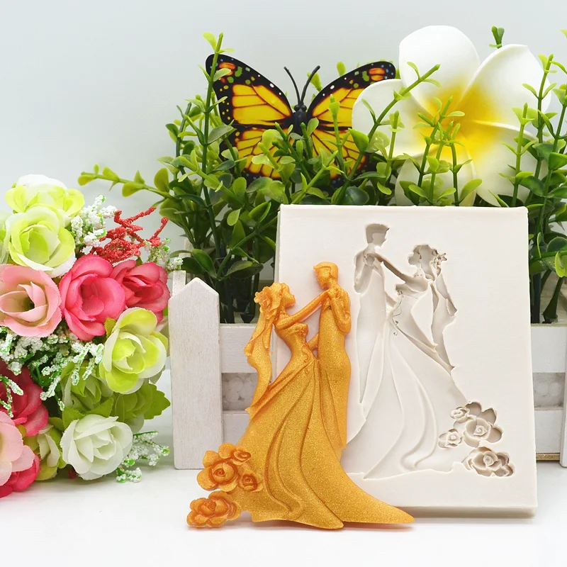 

Wedding Dance Silicone Mold Resin Kitchen Baking Decoration Tool DIY Chocolate Cake Dessert Candy Fondant Moulds Sugar Artist