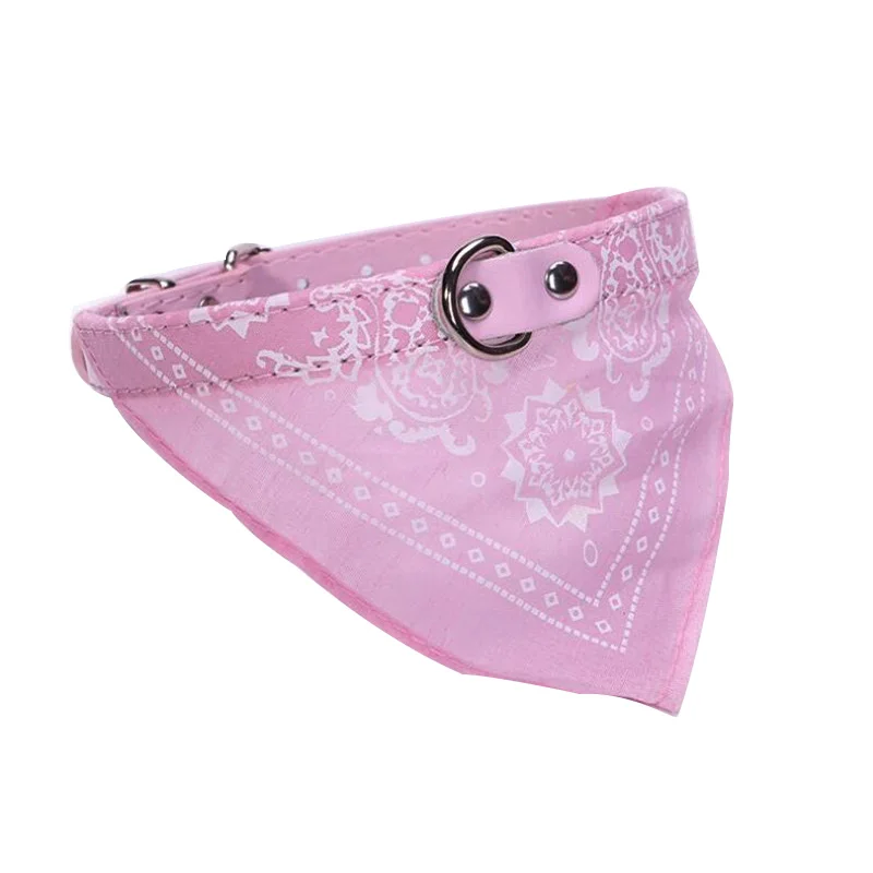 Pink Мягкий ошейник для питомцев, кошек, регулируемый ошейник для питомцев, кошачий шарф, шейный платок, ожерелье, Тригон, аксессуары для питомцев, Регулируемый шарф для маленьких собак - Цвет: Pink