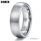 Мужское обручальное кольцо Somen, 68 мм, из карбида вольфрама, матового серебра, минималистичное