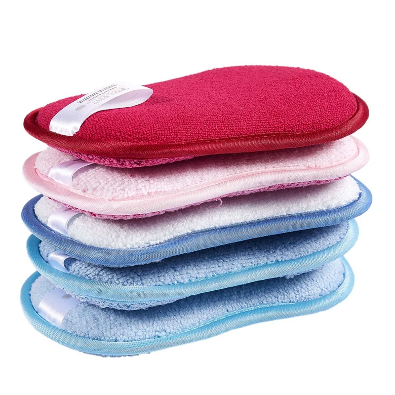 

Hot Sale Antibacterial Microfiber Kitchen Scouring Pads Double Side Sponges Scourer Non Odor Dish Scrubber Brush, Great for Non
