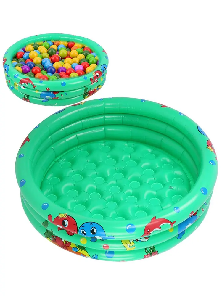 

Inflatable Paddling Pool 3-Rings Kids Infants Cartoon backyard Swimming Pool 150x25cm Outdoor Summer Swimming Pool For Kids