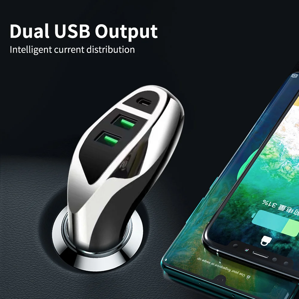 

Зарядное устройство USB с 3 портами, 5 В, автомобильное зарядное устройство для быстрой зарядки, адаптер для быстрой зарядки iphone, Huawei, Samsung, быст...