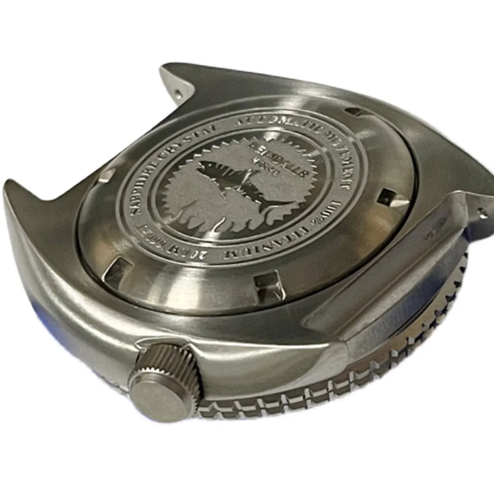 Watch Part 46.6mm Titanium Material Turtle King Watch Case Sapphire Crystal Ceramic Bezel Fit NH35/36 Automatic Movement