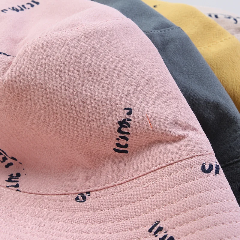 

VACIGODEN Women Fashion Bucket Hat Letter Printed Sunbonnet Fedoras Outdoor Chapeau Fisherman Caps De Pescador Gorros