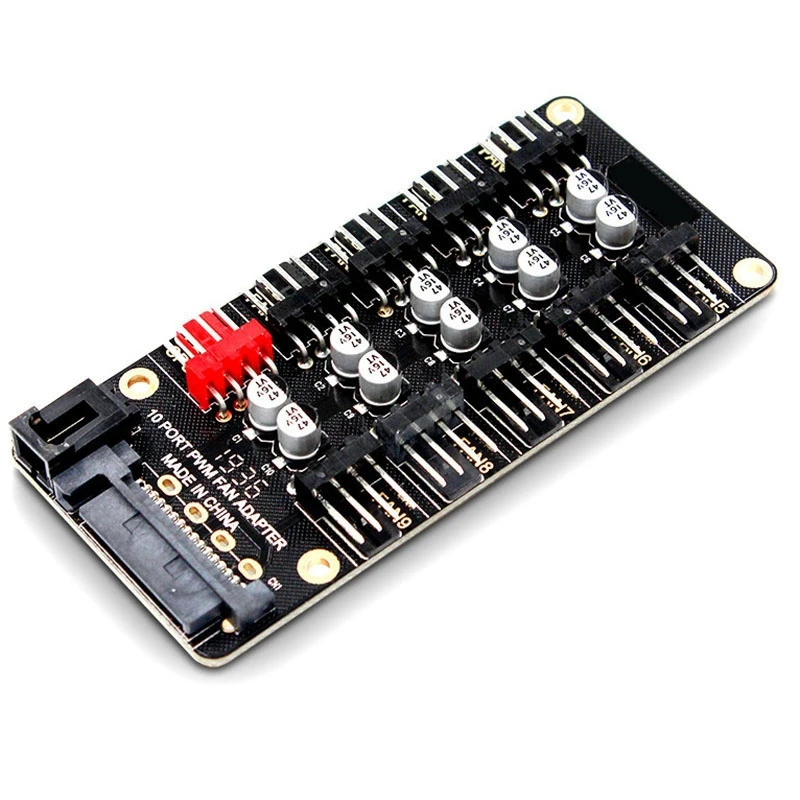 

JEYI Motherboard 4Pin 4-Pin PWM Hub FAN HUB Computer Temperature Control Speed Control Board CPU Fan Controller