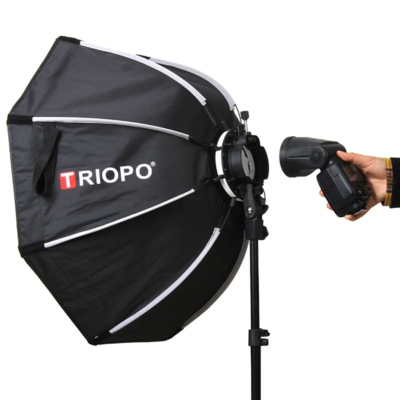 Складной восьмиугольный софтбокс TRIOPO KX65cm 90 см с ручкой для вспышки Godox Yongnuo Speedlite