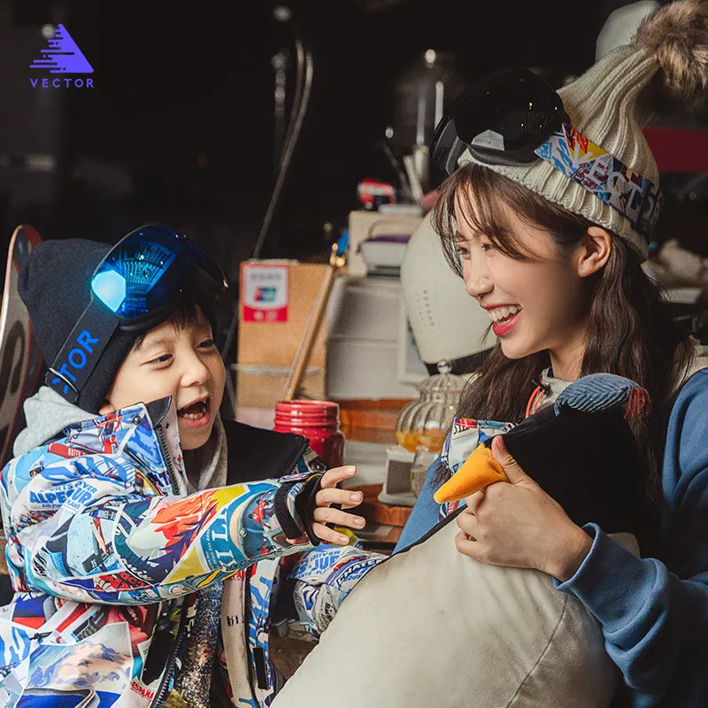 Детские магнитные лыжные очки UV400 противотуманная большая Лыжная маска для