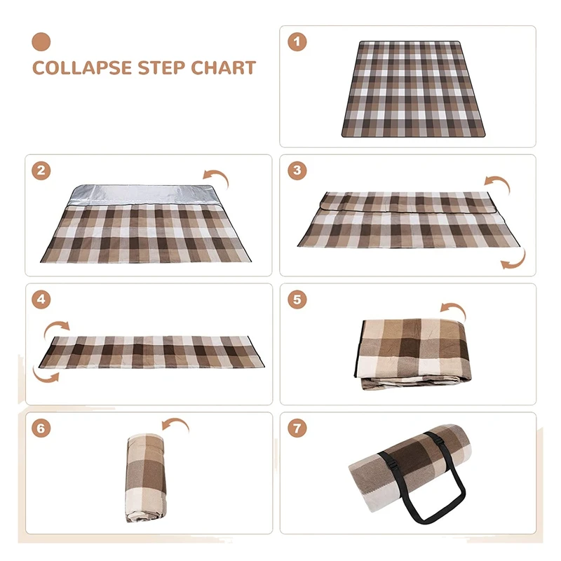 

Picnic Blanket Large Outdoor Carpet Mat Waterproof Foldable Camping Tote Light Compact Oversized Rug