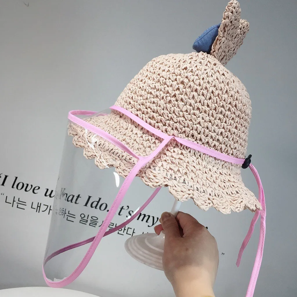 

TELOTUNY Anti-spitting Protective Hat Dustproof Cover Kids Boys Girls Fisherman Cap isolates saliva Prevent Sand Face Mask Hat