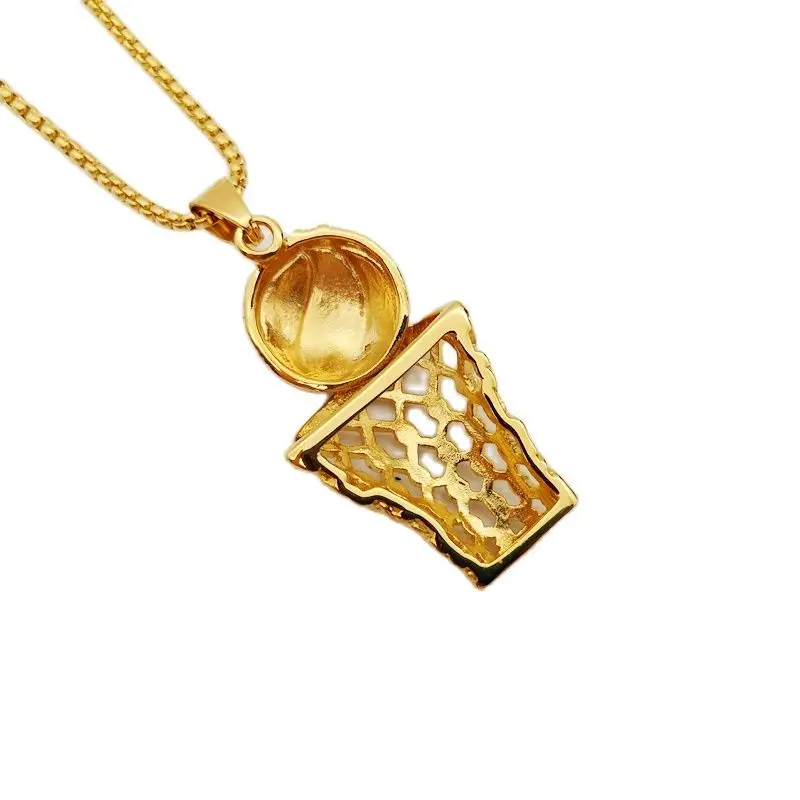 Ожерелье с кулоном в виде баскетбольной сетки из нержавеющей стали|pendant necklace|necklace